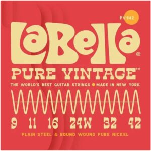 Pure Vintage string set electric, pure nickel wound, extra light, 009-011-016-024w-032-042