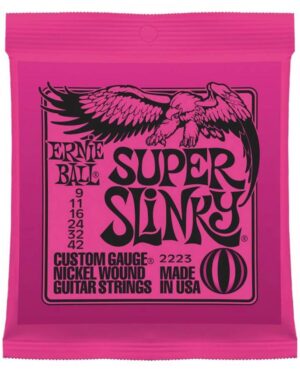 string set electric, nickel wound, super slinky, 009-011-016-024-032-042
