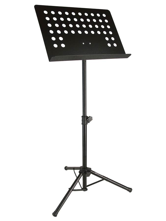 metal music stand, black, perforated desk, desk size 48x35cm
