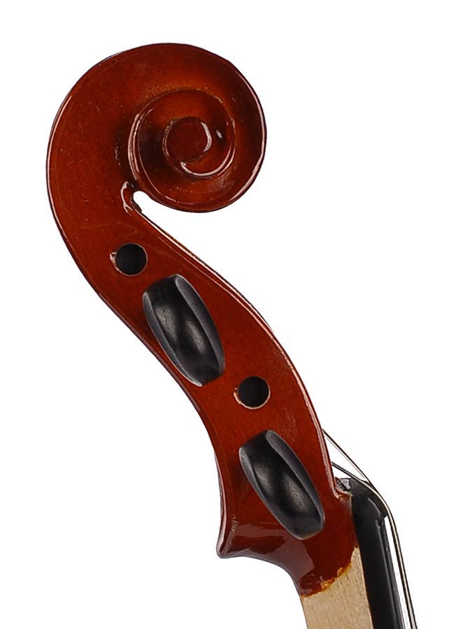violin outfit 3/4, all solid, nitro varnish, blackened hardwood fittings, finetuner tailpiece, case - Afbeelding 3