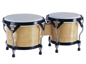 bongo, hardwood, 6,85"+7,95", rawhide skins, black hardware, natural