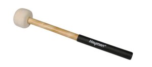 bass drum mallet, 320 mm. wood handle, rubber grip, 52 mm. felt head