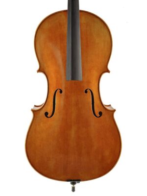 cello 4/4, oil varnish with amber brown finish, flamed maple back