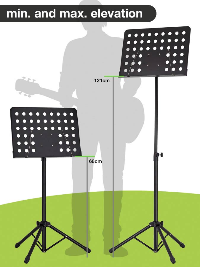 metal music stand with perforated desk (49x34cm), bulk packed (with individual carton) - Afbeelding 2