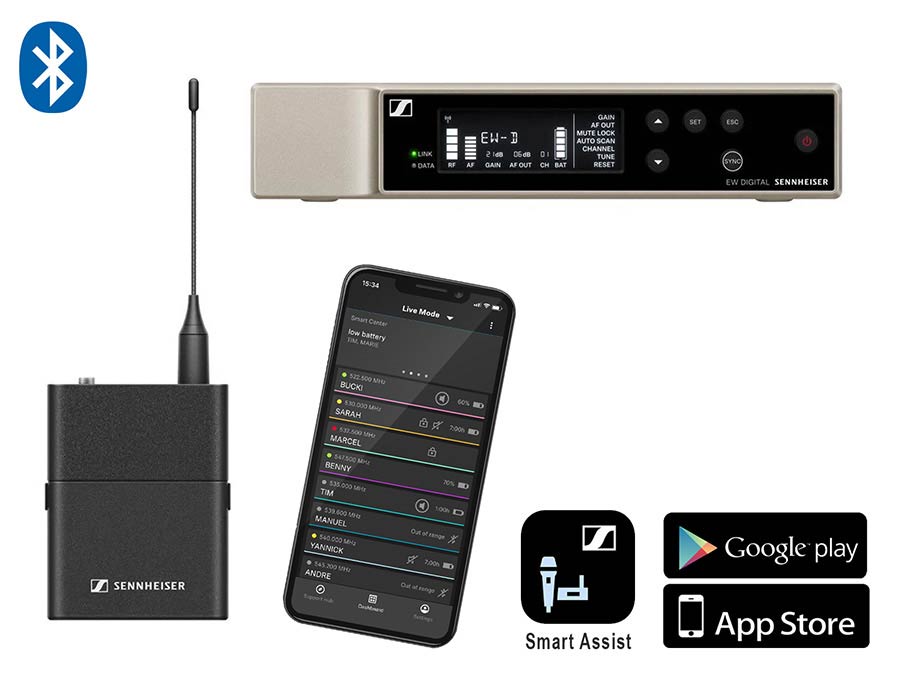 wireless bodypack base set with bodypack transmitter (without cable), (Y1-3) 1785-1800 MHz