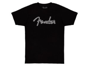 spaghetti wavy checker logo t-shirt, black, M