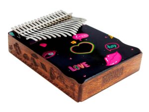 kalimba 17 keys HEART, with tuning hammer and bag