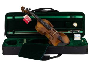 violin outfit 4/4 ready to play, well flamed maple, ebony fittings, incl. bow and case