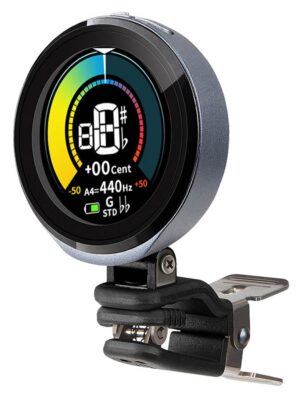 rechargeable chromatic clip tuner, with multi color display,16 tuning visuals, auto power on/off