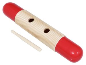 guiro, wood, oval model, with pua, small