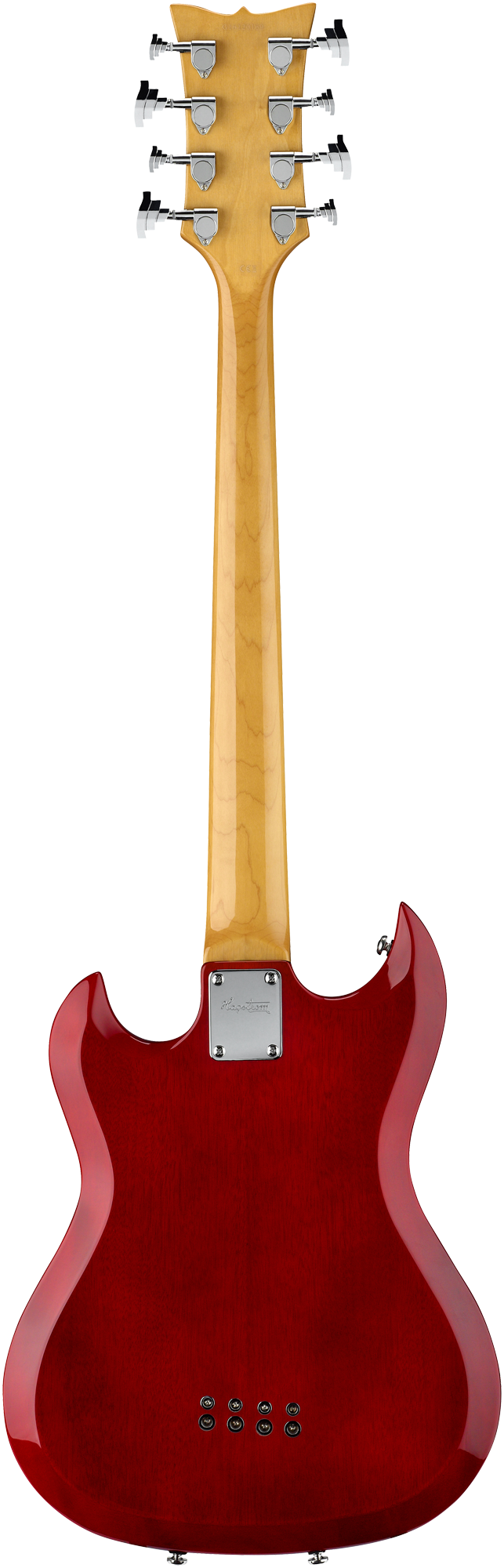 HAGSTROM Basgitaar, H8II, Wild Cherry Transparent, 8 snaren - Afbeelding 3