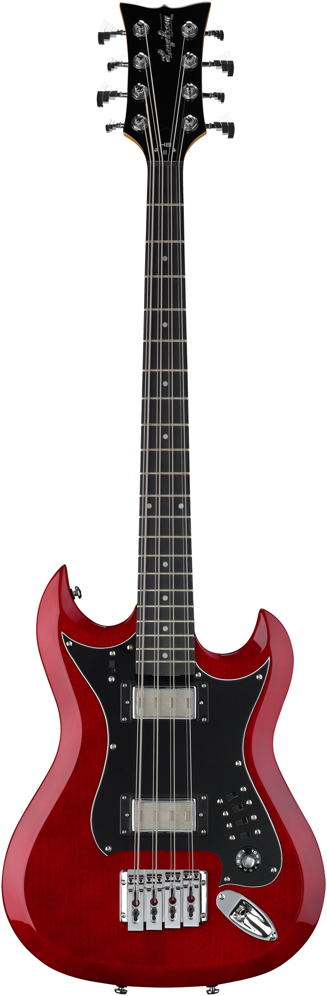 HAGSTROM Basgitaar, H8II, Wild Cherry Transparent, 8 snaren