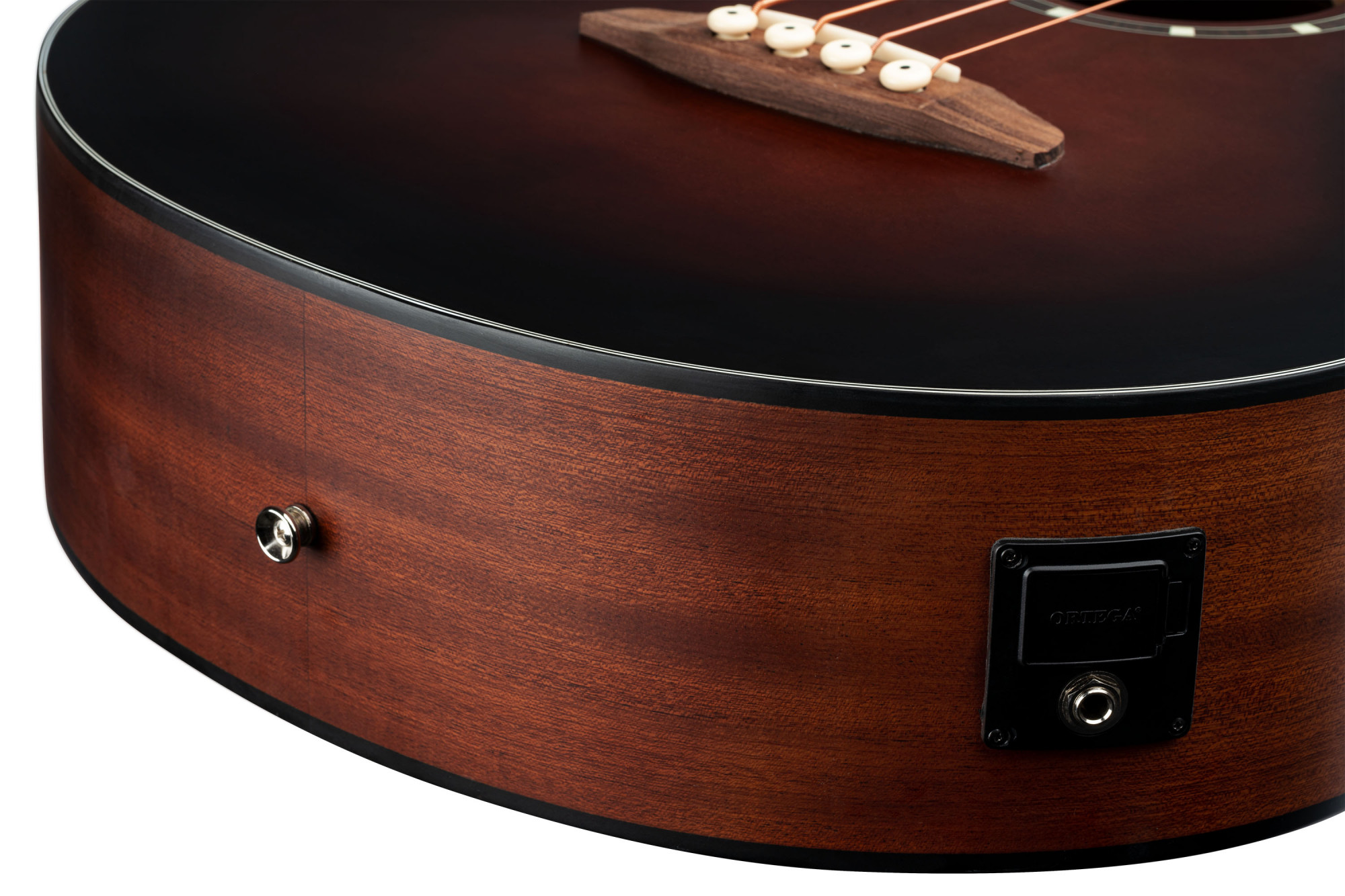 ORTEGA Deep Series 7 Medium Scale Acoustic Bass 4 String - Spruce / Mahogany Bourbon Fade - Afbeelding 12