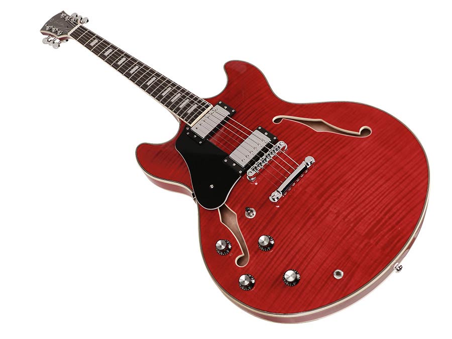 Sire H Series Larry Carlton electric archtop guitar lefty see through red - Afbeelding 5