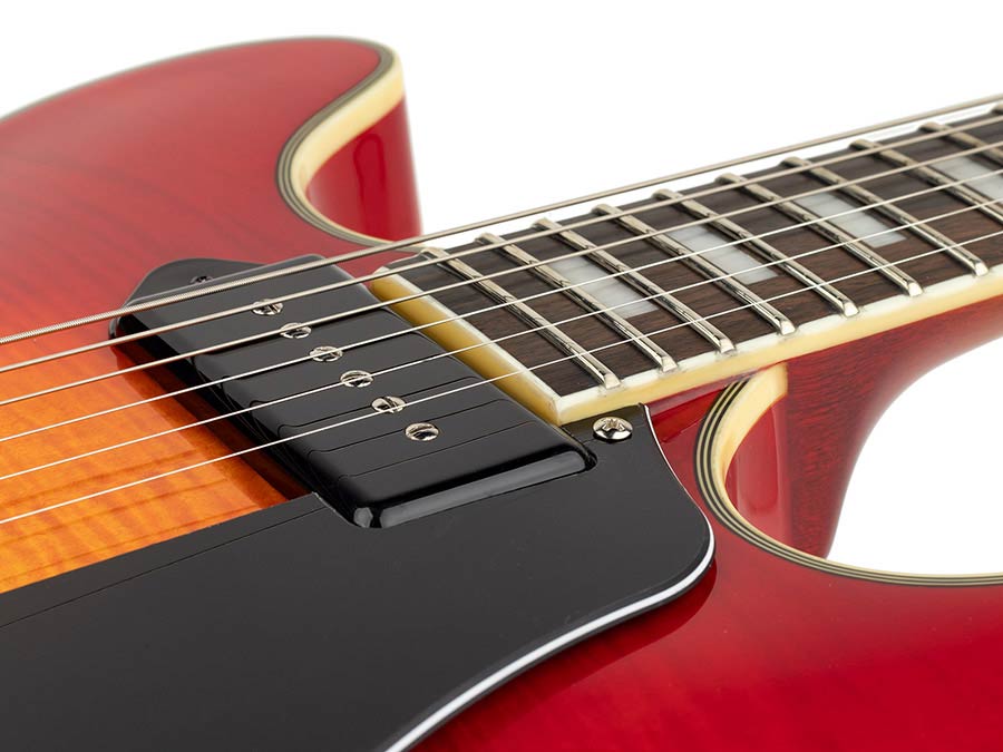Sire H Series Larry Carlton electric guitar archtop with P90s cherry sunburst - Afbeelding 7