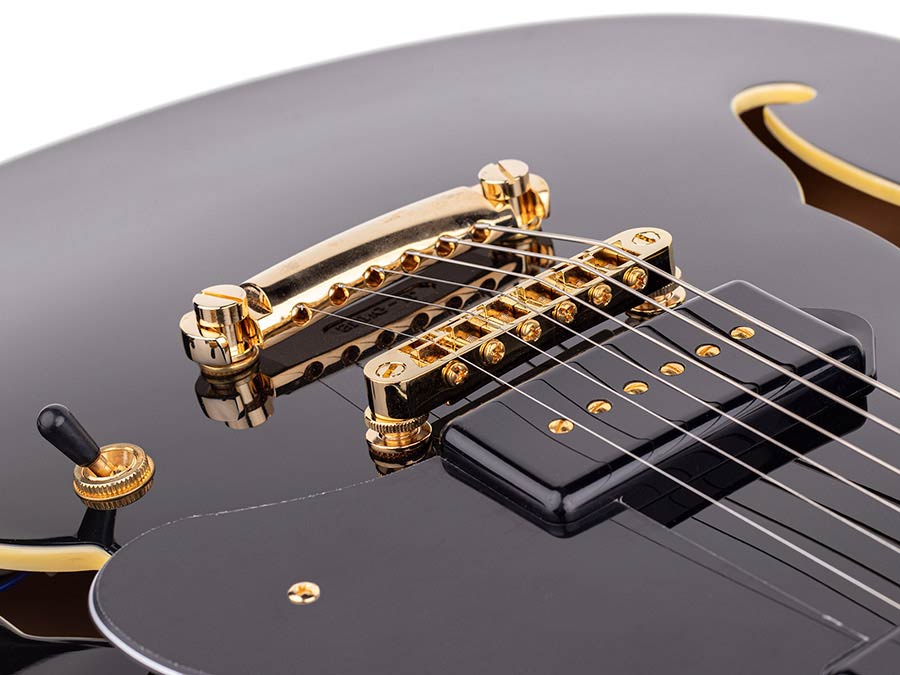 Sire H Series Larry Carlton electric guitar archtop with P90s black - Afbeelding 8