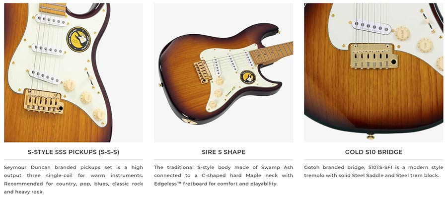 Sire S Series Larry Carlton swamp ash electric guitar S-style - Afbeelding 11