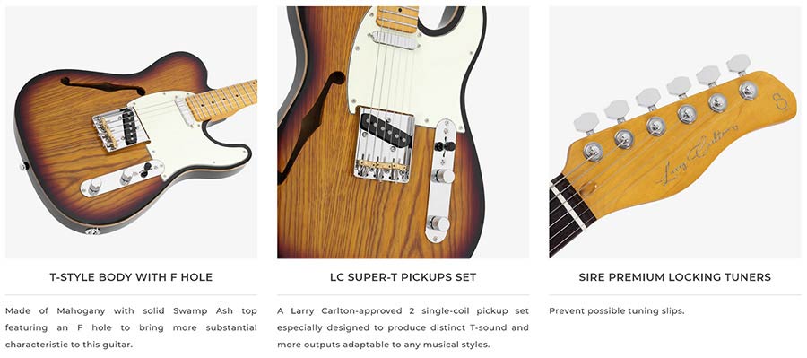 Sire T Series Larry Carlton alder + ash chambered electric guitar T-style - Afbeelding 9