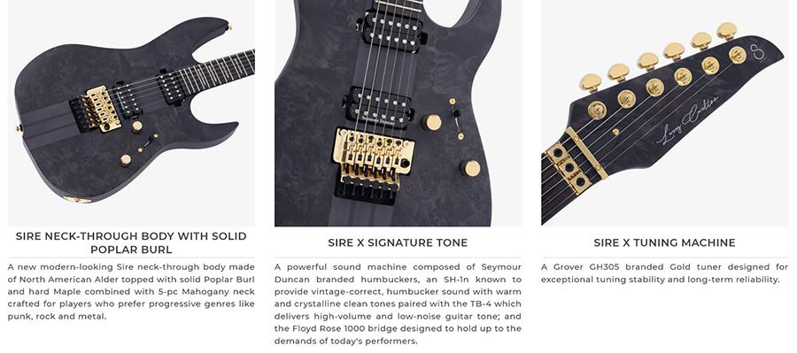 Sire X Series Larry Carlton alder + poplar burl neck-through electric guitar - Afbeelding 19