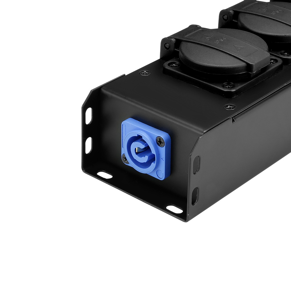 Adam Hall PRO PORT 4 Power Strip 4 x Schukosockets IP54 | PowerIn BLU & PowerOut GREY - Afbeelding 2